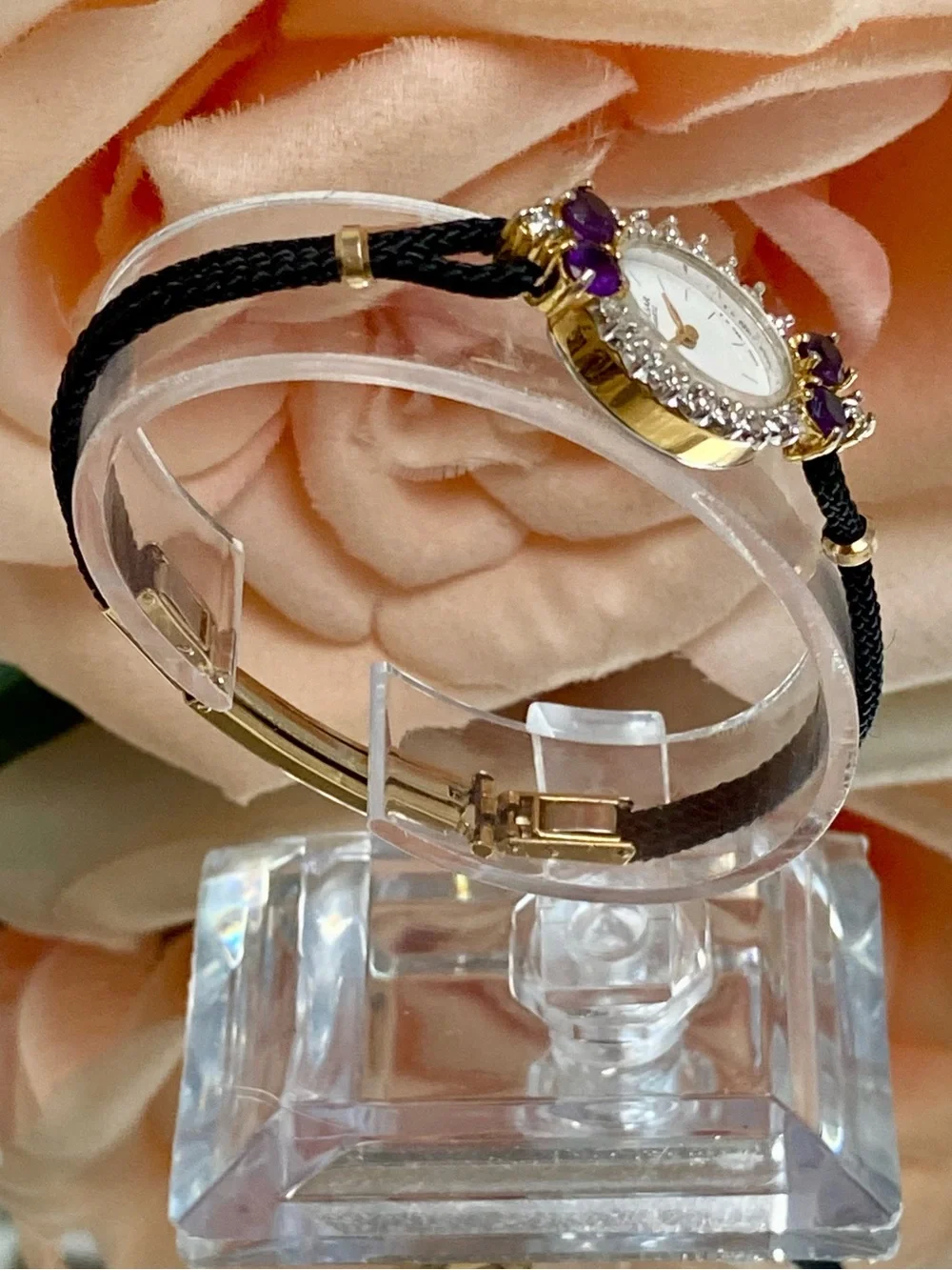 Vintage Pulsar by Seiko Diamond and Amethyst Accented Cocktail Watch